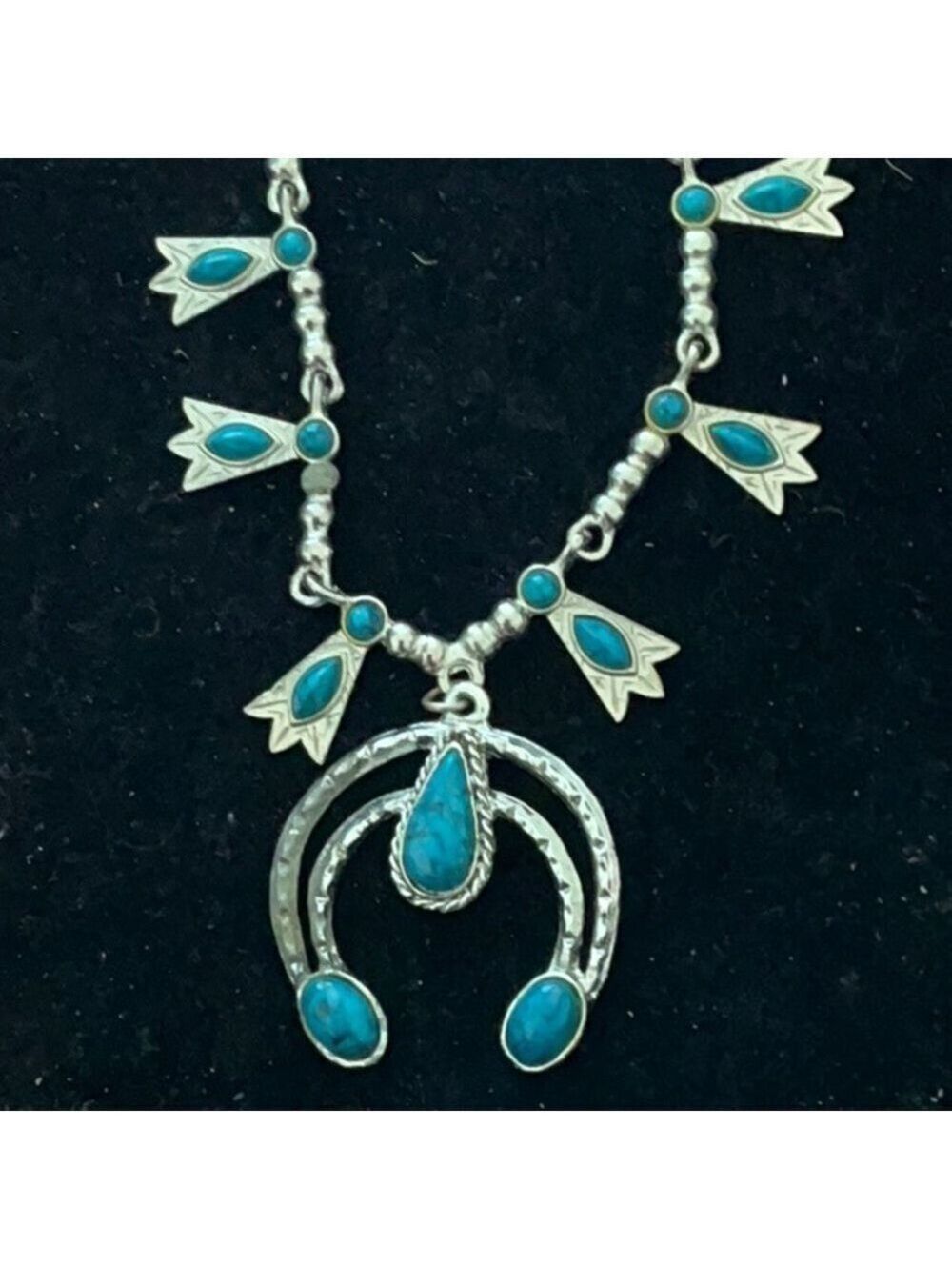 Turquoise Blossom Navajo Necklace Vintage